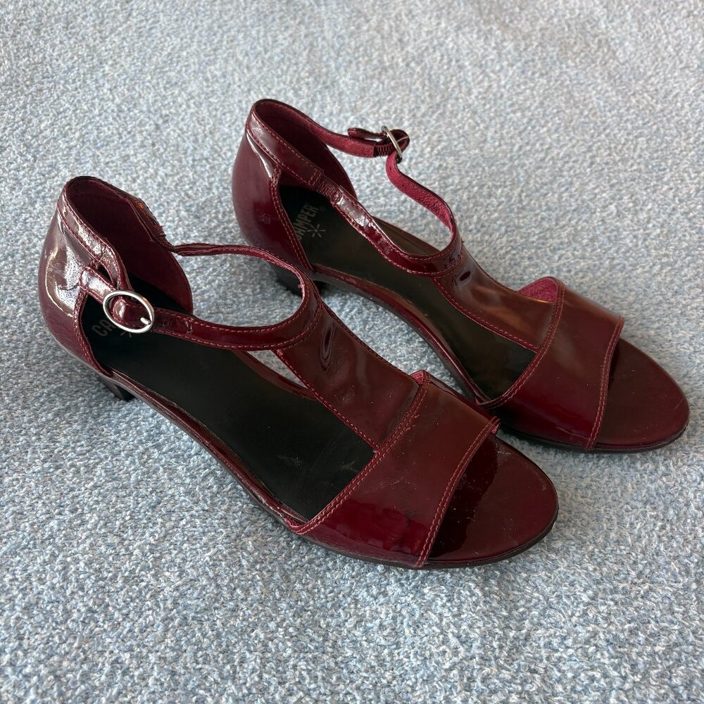 Camper Red Strappy Sandals | Kitten Heels | Women's Size 40